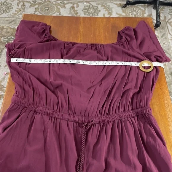 Loft Outlet, new without tags, burgundy rayon romper - Picture 9 of 11